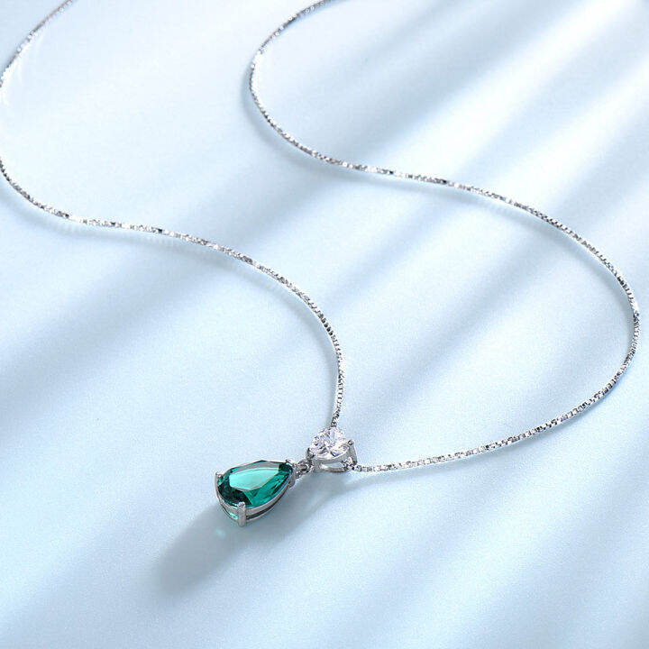 umcho-2019-new-fashion-925-sterling-silver-pendant-necklace-for-women-nano-emerald-zircon-chain-anniversary-necklace-with-chain