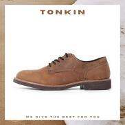 Giày nam da sáp màu nâu REDWING DERBY, giày da bò thật cổ điển TONKIN AOTA