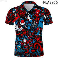 【high quality】  2023 New Summer 3d Printed Polo Shirt Men Graffiti Streetwear Fashion Camisas Harajuku Short Sleeve Casual Ropa De Hombre Tops S-6XL