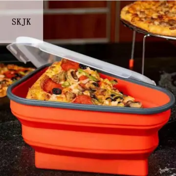 1 PCS Pizza Leftover Storage Container Pizza Organizer Box Save Space  Reusable Pizza Slicone Storage Container Red - AliExpress