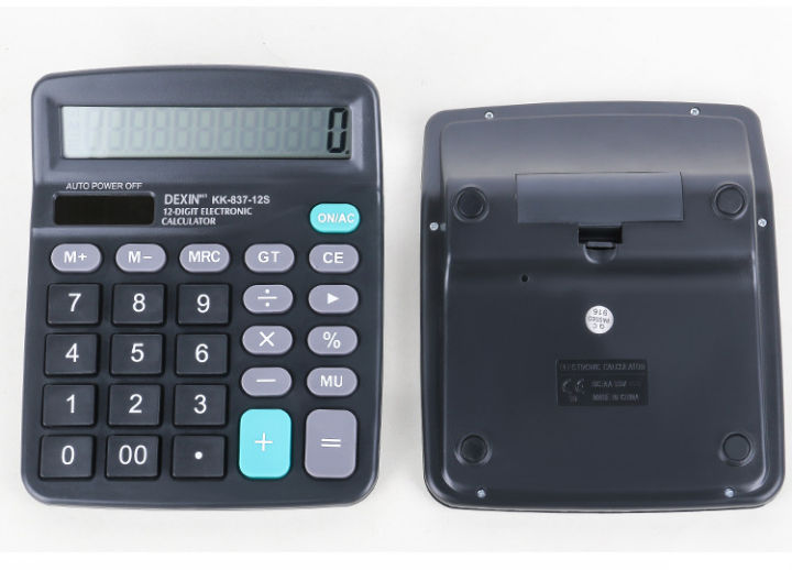 pin-xiaojia-เครื่องคิดเลข-เครื่องคิดเลขสีดำ-เครื่องคิดเลขโซลาร์เซลล์-เครื่องคิดเลขขนาดมาตรฐาน-12-บิต-เครื่องคิดเลขปุ่มใหญ่-เครื่องคิดเลขปุ