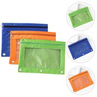 ■卍 3 Pcs Folder Binder Plastic Pouch Plastic Pouch Supplies Pouch Binder Case Ring Clear Pockets Blinder Documents Bag Zipper