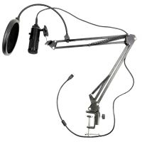 Professional USB Condenser Microphone 35 Stand + Blowout Net Set Computer Recording Microphone Volume Adjusting Microphone Suitable for Desktop Computer Notebook Computer