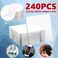 ▨❦❁ 240/120/60/20 Pcs Reusable Powerful Double Sided Tape Adhesive Transparent Pvc Tape Wall Stickers Waterproof Nano Double Tape