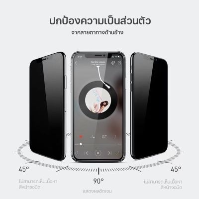 ฟิล์มกระจก เต็มจอ สำหรับiPhone กันมองกันเสือก 14PRO/14 12mini 12 Pro Max SE 6/6S Plus/6 7 8 Plus X XR XS Max 11 Pro Max/15pro/15promax