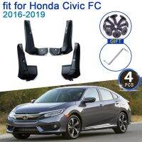 สำหรับ Honda Civic FC 4-ประตูซีดาน2016-2019บังโคลนแต่งรถบังโคลน4x อุปกรณ์แต่งทรงผมยางกันโคลนป้องกันการกระเด็น