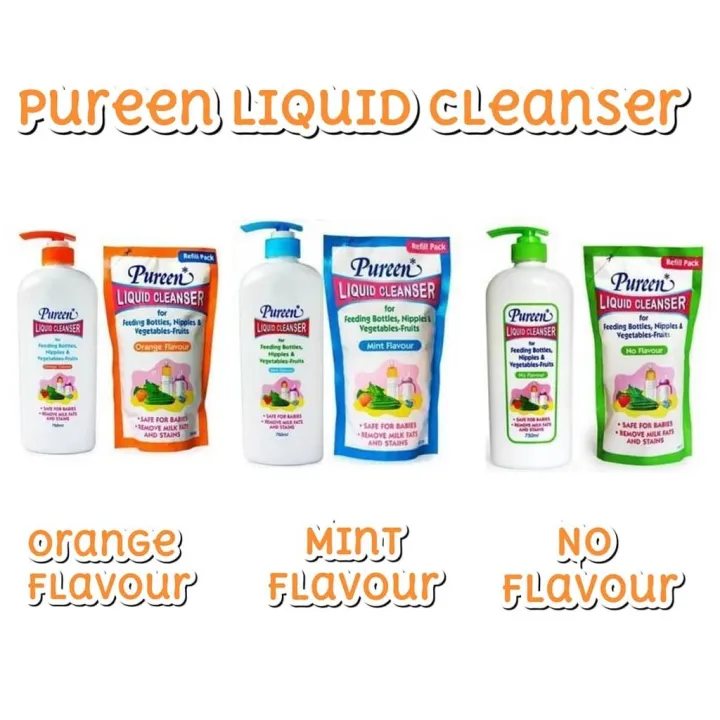 PUREEN Liquid Cleanser For Feeding Bottles- 750ml Or 600ml(REFILL PACK ...