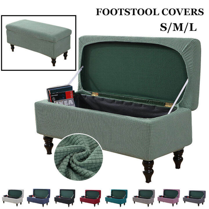 Footstool Covers Storage Ottoman Cover Piano Bench Case Long Seat Sofa