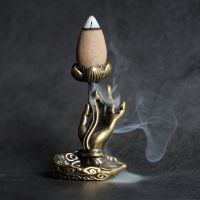 Retro Backflow Copper Incense Tea Ceremony Ornament Pour Fragrance Insert Zen Buddha Hall Home Ornaments Decor