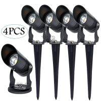 ☎✎⊕ 4PCS 1W 3W 5W 7W 10W LED Garden Lawn Lamp Outdoor LED Spike Light Waterproof Lighting Garden Path Spotlights AC 85-265V DC12V