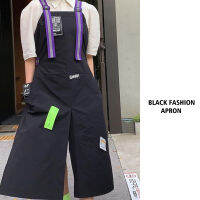 2023 New Fashion Nylon Waterproof Apron Coffee Shop Hairdresser Flt Work Clothes Long Slit Adjustable Nail Salon Apron