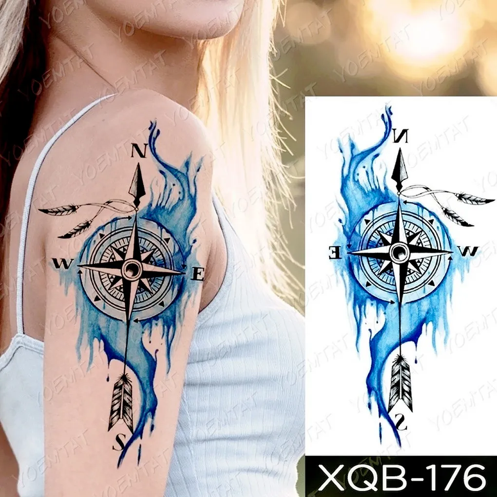 Tatodays 2x temporary tattoo viking nordic compass India  Ubuy