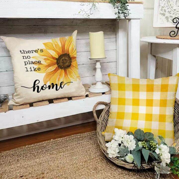 summer-pillow-covers-18x18-set-of-4-farmhouse-throw-pillows-summer-decorations-buffalo-sunflower-cushion-case