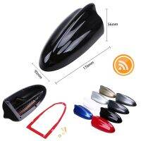 Gloss Black Universal Auto Shark Fin Antenna FM/AM Signal Enhancemen Aerials Waterproof For all Cars Flat Streamlined Design ABS