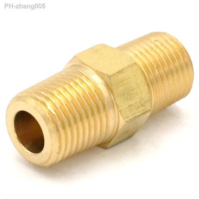 1/8 quot; BSPT x 1/8 quot; NPT Male Hex Nipple Reducer Brass Pipe Fitting Connector Adapter Water Gas Oil Fuel