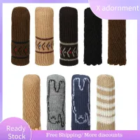 X ADORNMENT 4Pcs/Set น่ารักค่ะ ถักนิตติ้ง ป้องกันเสียงรบกวน ตัวป้องกันพื้น แขนขาเฟอร์นิเจอร์ เคสป้องกัน ถุงเท้าเก้าอี้ ผ้าคลุมเท้าโต๊ะ