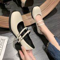 HQ355 รองเท้าส้นแบนสตรี Mary Jane Loafers