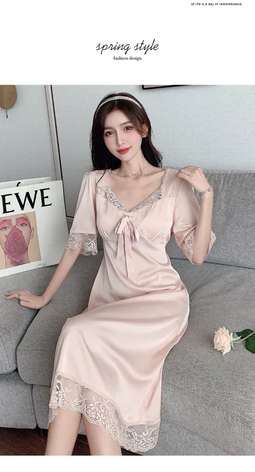Female Nightgown Elegant Palace Style Princess Long Nightgown