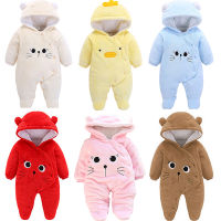 Baby Winter Warm Clothes Newborn Girl Flannel Overall Autumn Bear Romper Boys Long Sleeve Jumpsuit Costume Infant Cute Pajamas