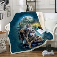 Wolf Wool 3D Full Print Wearable Blanket Adult/Childrens Wool Blanket, Home Accessories Dropdown Delivery Style-2