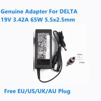 อแดปเตอร์ติดแหล่งกระจายไฟ AC ของแท้19V 3.42A 65W เดลต้า ADP-65JH HB BB ของแท้สำหรับ MSI Haier Monitor Charger Laptop