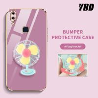 YBD เคสสำหรับ โทรศัพท์แบบเรียบง่ายหรูหรา Vivo V11 Pro Y85 V9 Youth Y97 V11i 1804 1814 1726 1727 1806 สเตอริโอแบบหมุนได้ขายึดพัดหลากสีเคสกันกระแทกกล้องคลุมทั้งหมด