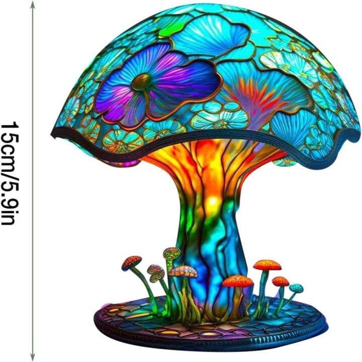 hot-creative-stained-plant-series-โคมไฟตั้งโต๊ะเรซิ่นสีสันห้องนอนข้างเตียงดอกไม้เห็ด-r-ตารางโคมไฟบรรยากาศ-light