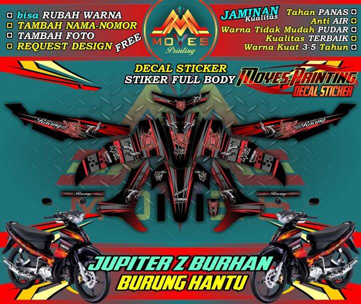 stiker jupiter z burhan decal yamaha jupiter z sticker motor jupiter z