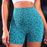 New Leopard Print Sport Shorts Fitness Yoga Shorts High Waist GYM Shorts Seamless Scrunch Butt Women Running Bicker Golf Shorts Towels