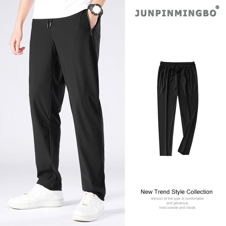 junpinmingbo-ห้องปฏิบัติการของช่างตัดเสื้อ-m-9xl-ฤดูร้อนระบายความร้อนสบายๆแห้งเร็วยืดหยุ่นผ้าไนลอนยืดหยุ่นกีฬาขนาดใหญ่กางเกงผ้าไหมน้ำแข็งผู้ชาย