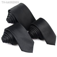 ∈ New Classic Black Ties for Men Silk Mens Neckties for Wedding Party Business Adult Neck Tie 3 Sizes Casual Solid Tie