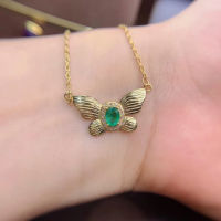 Natural And Real Emerald Pendant Solid S925 Sterling Silver Emerald necklace For Women Colour Gem Stone