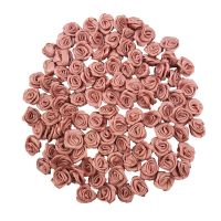 ◈ (100 Pcs/pack) 10x10mm Fresh Pink Ribbon Flowers Small Size High Quality Satin Ribbon Flowers Craft Festive Party Decoration