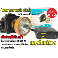 Headlamp ไฟคาดหัว ไฟแสงสีเหลือง PAE 1598 ไฟฉายคาดหัว led ชาร์จได้ ไฟฉาย LED ความจุ 3600 mAH หน้าโคมกว้าง 4.5 ซม Rechargeable LED Flash light ไฟฉายคาดหัวกันน้ำ Headlamp Rechargeable ไฟฉายคาดหัวแรงสูงส่องไกล