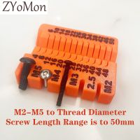 1pc Metric M2-M5 Length to 50mm Bolts Nuts Screws Size Easy to Read Multi-functional Measuring Tool petg 3D Printed