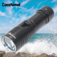 Waterproof IPX8 Diving Flashlight XM-L2 Yellow White LED Torch Dive Underwater Lamp 26650 Camping Light With Stepless dimming Diving Flashlights