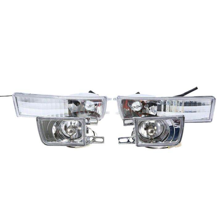 4pcs-front-bumper-clear-fog-turn-signal-light-lamp-lh-amp-rh-for-mk3-golf-jetta-1993-1998