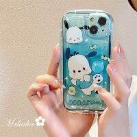 Ins เคสกันกระแทกทางอากาศแฟชั่นสำหรับ Vivo Y36 V27e Y20 Y21 Y16 Y17 Y22 Y35 V25 Y15 Y50 Y30 Y51 Y95 Y02 Y02s Y15s คุณภาพสูง Y21s Y11การ์ตูนน่ารัก Pochacco ไล่ระดับสีฟ้าที่สวยงามฝาครอบป้องกันซิลิโคนกรณี?คลังสินค้าพร้อม