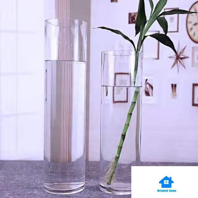 Cylinder Clear Glass Flower Vase Perfect as a Wedding Centerpiece