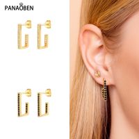 {Han ornaments}PANAOBEN 925 Silver Ear Lovely Love/moon Small Earrings For Women Piercing Stud Earring Party Jewelry Huggie Earring Multi Style