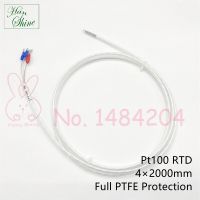 ทนต่อการกัดกร่อนเซ็นเซอร์อุณหภูมิ PT100 4มม. * 2ม. โพรบ RTD สายไฟ3เส้นป้องกัน PTFE เต็มรูปแบบป้องกันกรดน้ำมัน