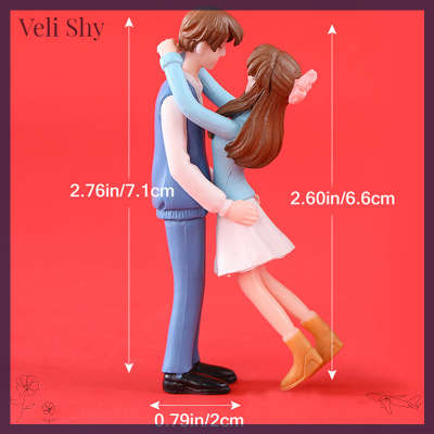 [Veli Shy] งานฝีมือพลาสติก Diy ภูมิทัศน์สวนตุ๊กตาคู่รักแสนหวาน1คู่