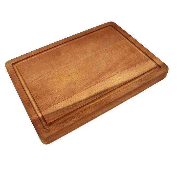 คุณภาพดี-เขียงไม้-acacia-wood-cutting-board-31-3cm-x-20-5cm-x-2cm-and-rubber-wood-tray-รหัสสินค้า-9568