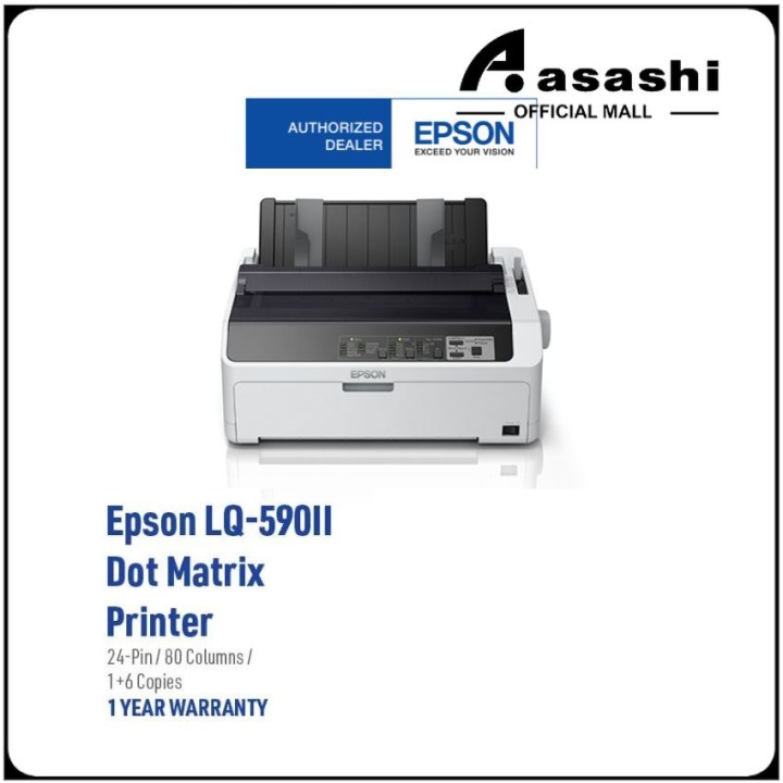 Epson Lq 590ii Dot Matrix Printer 24 Pin 80 Columns 487cps High Speed Draft10cpi 16 9776