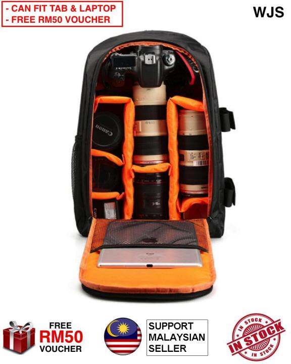 (CAN FIT LAPTOP) WJS Camera Bag Waterproof DSLR