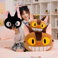 【CW】50cm Cute Anime Totoro Nekobasu Plush Toy Black Cat JiJi Back Cushion Soft Plushies Throw Pillow Room Decor Gifts For Kid