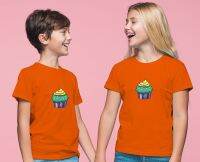 Boy and Girl T-shirt CupCake Printed 100% เสื้อยืดสกรีนลายขนมน่ารัก คัพเค้ก