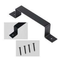 Black Barn Door Handle w/screw Stainless Steel Gate Pull 19mmm Shed Knob Anti-rustic Durable Simple Design Indoor/Outdoor Garden Door Hardware Locks