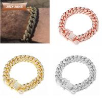 JINXUANE ใหม่ หรูหรา เงางาม เพชร ฝัง Rhinestone สร้อยข้อมือ ลิงค์เชน ฮิพฮอพ