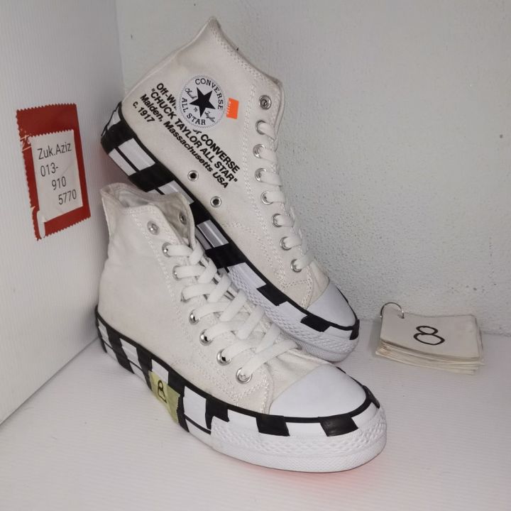 Kasut Bundle | Converse x OffWhite | CT70 | 8 UK | White Canvas | Lazada PH